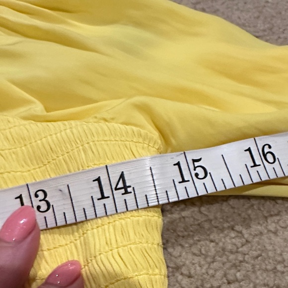Ramy Brook Yellow Puff-Sleeve Smocked Top - Picture 6 of 7